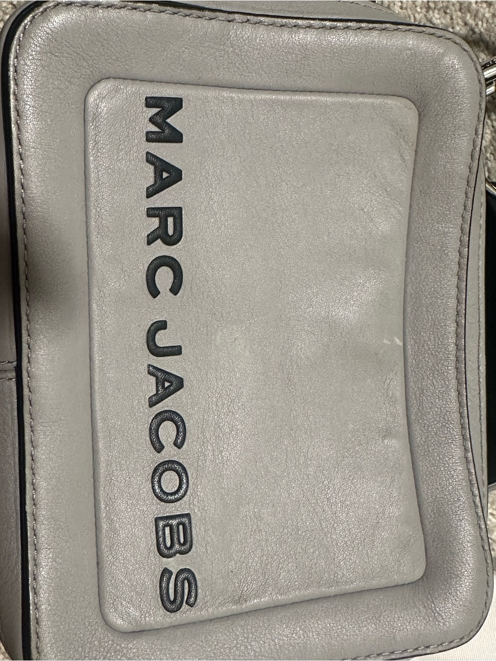 Marc Jacobs Gray Leather Belt Bag with Debossed Logo
